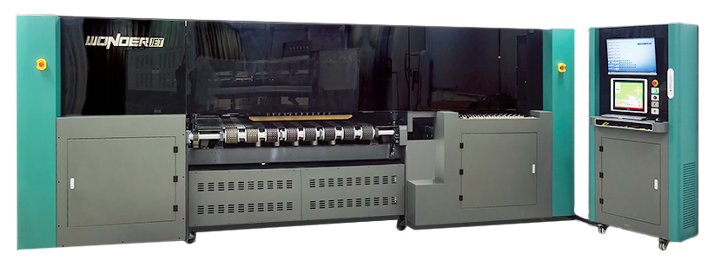 數位印刷機-WD200，搭載工業級高精度喷墨頭，可精準打印各種類型的圖片、文字，並提供少量印刷的服務，能夠幫助客人製作各種客製化紙箱